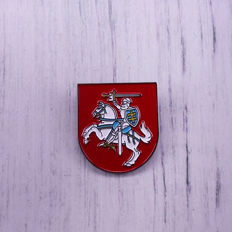 Lithuania Coat of Arms shield enamel pin patriotic gift