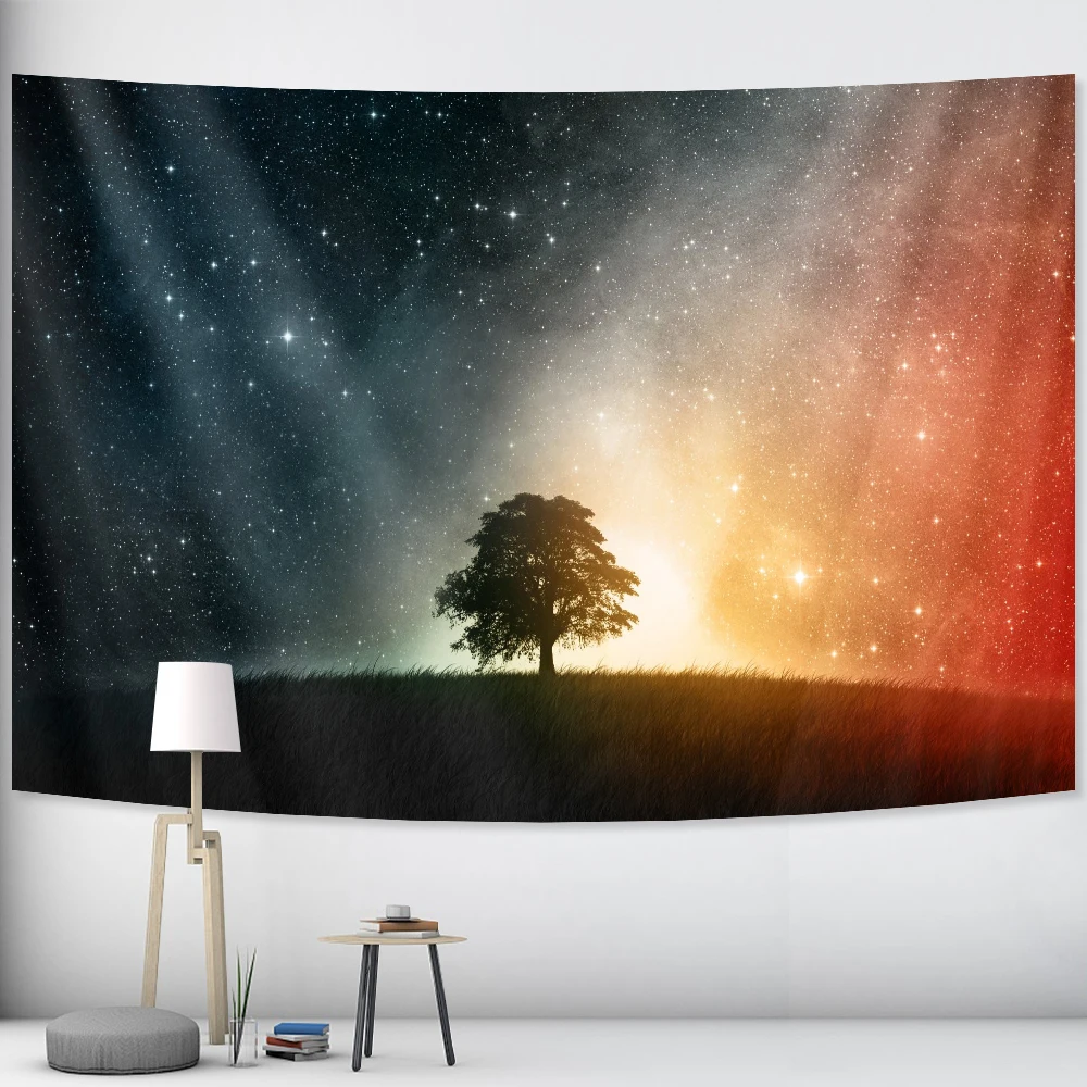 Starry sky wall hanging psychedelic scene Mandala witchcraft tapestry Hippie Bohemian decorative tapestry yoga mat mattress