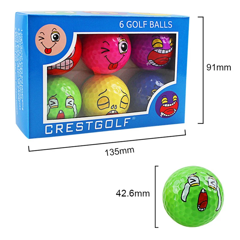 CRESTGOLF Golf Training Ball-Children\'s Birthday Gift-Anger Cold Cry Laugh Spit Happy the Newest Golf Balls Golf Accessories