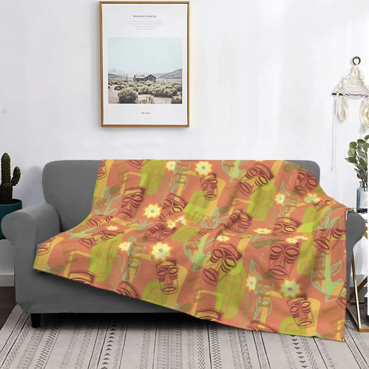 

Hour At The Tiki Room Blankets Fleece Decoration Ultra-Soft Throw Blankets for Bedding Bedroom Plush Thin Quilt