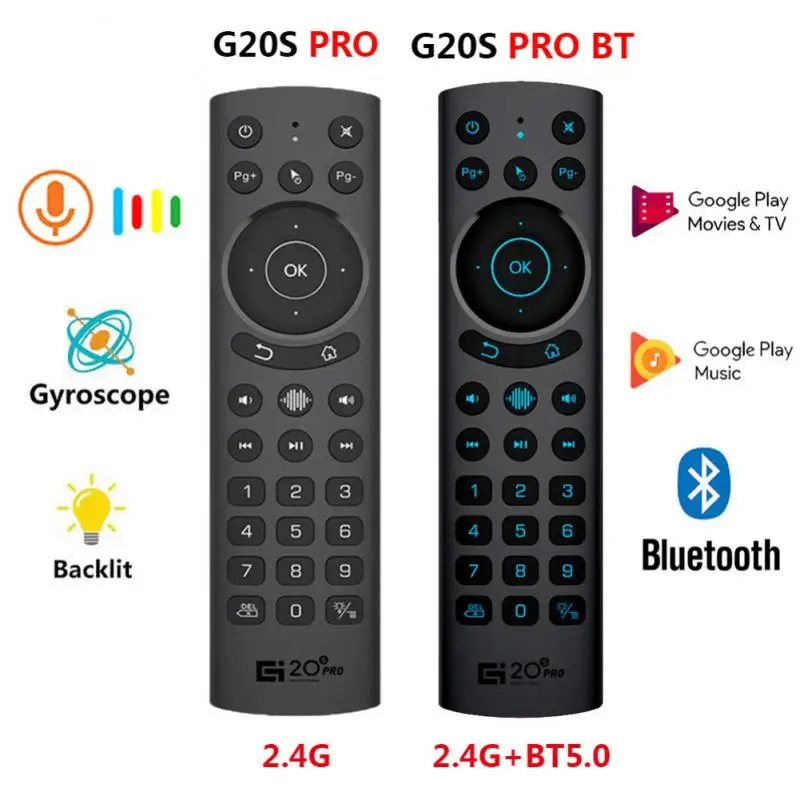 G20BTS Plus G20S PRO 2.4G Wireless Smart Voice Backlit Air Mouse Gyroscope IR Learning Remote Control BT5.0 For Android TV BOX