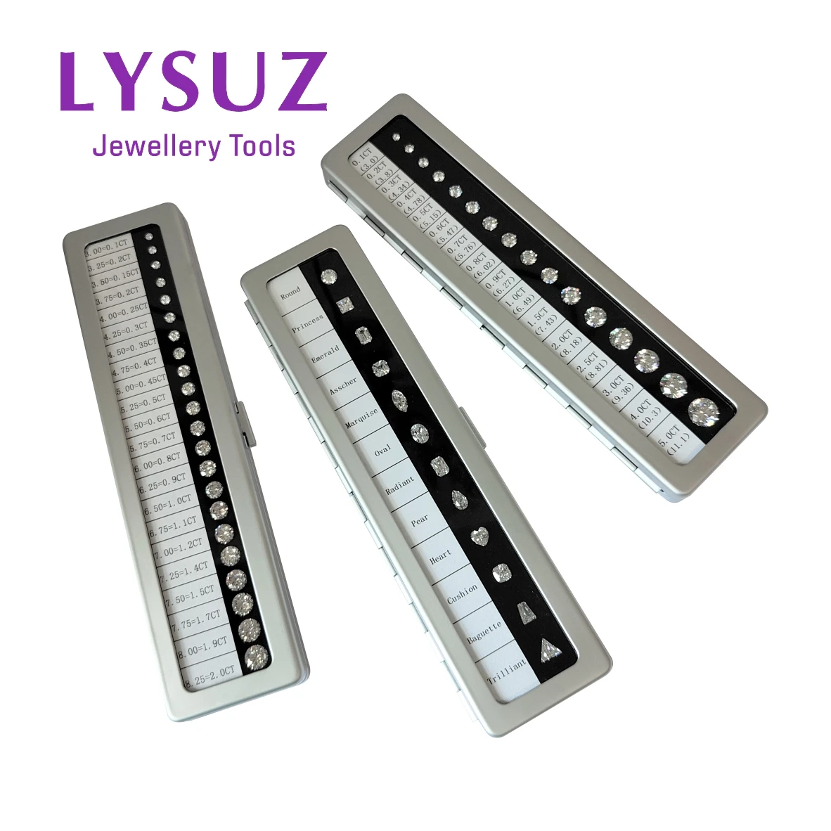 Simulated Loose Diamond Synthesize Cubic Zirconia Size Reference Contrast Special Shaped Diamond Weight Diameter Teaching Tools