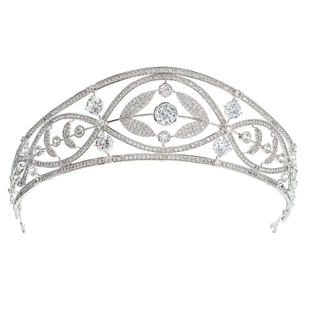 Cubic Zirconia Wedding Bridal Princess Tiara Crown Diadem Women Hair Jewelry Accessories CH10332