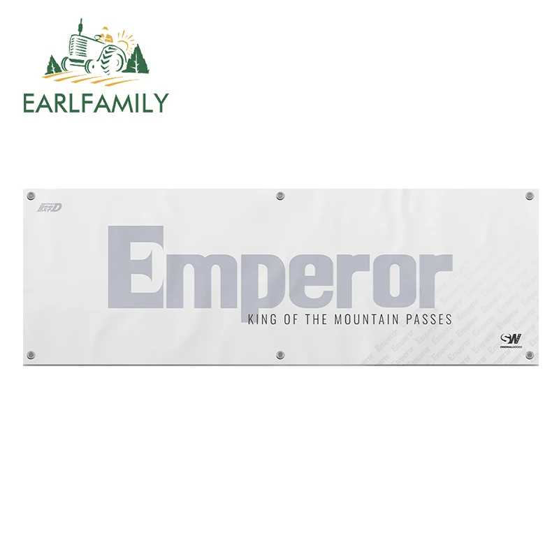EARLFAMILY 13cm x 4.6cm Car Accessories for Initial D Emperor Funny Car Stickers Waterproof Graffiti Decal Refrigerator Decor
