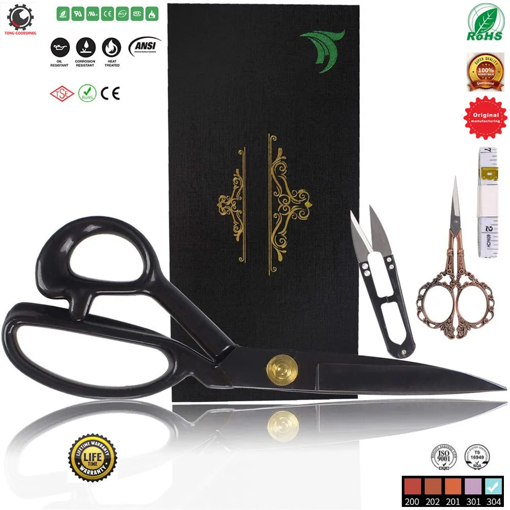 

Sewing Embroidery Scissors,Upholstery Office Shears for Dressmakers,Cutting Leather Raw Heavy Duty ,Crafts Scissor,Tape Measure