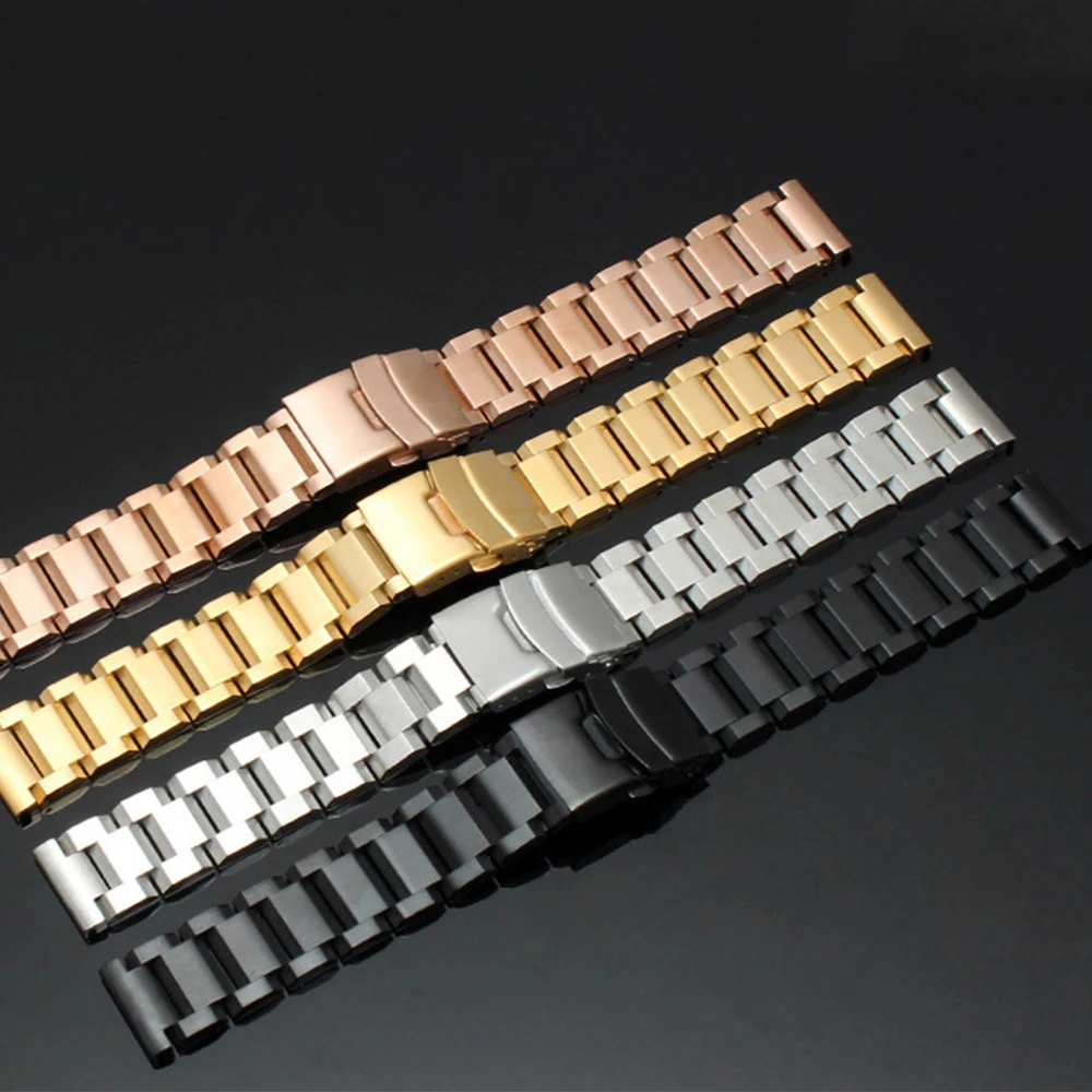 Solid Stainless Steel WatchBand Quick Release Strap 18mm 19mm 20mm 21mm 22mm 23mm 24mm 25mm Universal Wrist Band Accessories