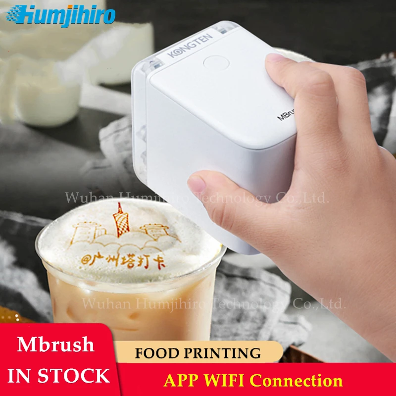 Mbrush Coffee Printer Food Printer Mobile Color Mini Handheld Inkjet Printer Edible Ink Food Printing WIFI PrinCube