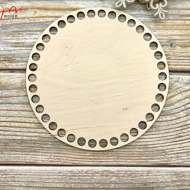 

20 pieces6in/ 15cm diameter Wooden Bottom for Crochet Baskets Circle Wooden Base 9mm hole