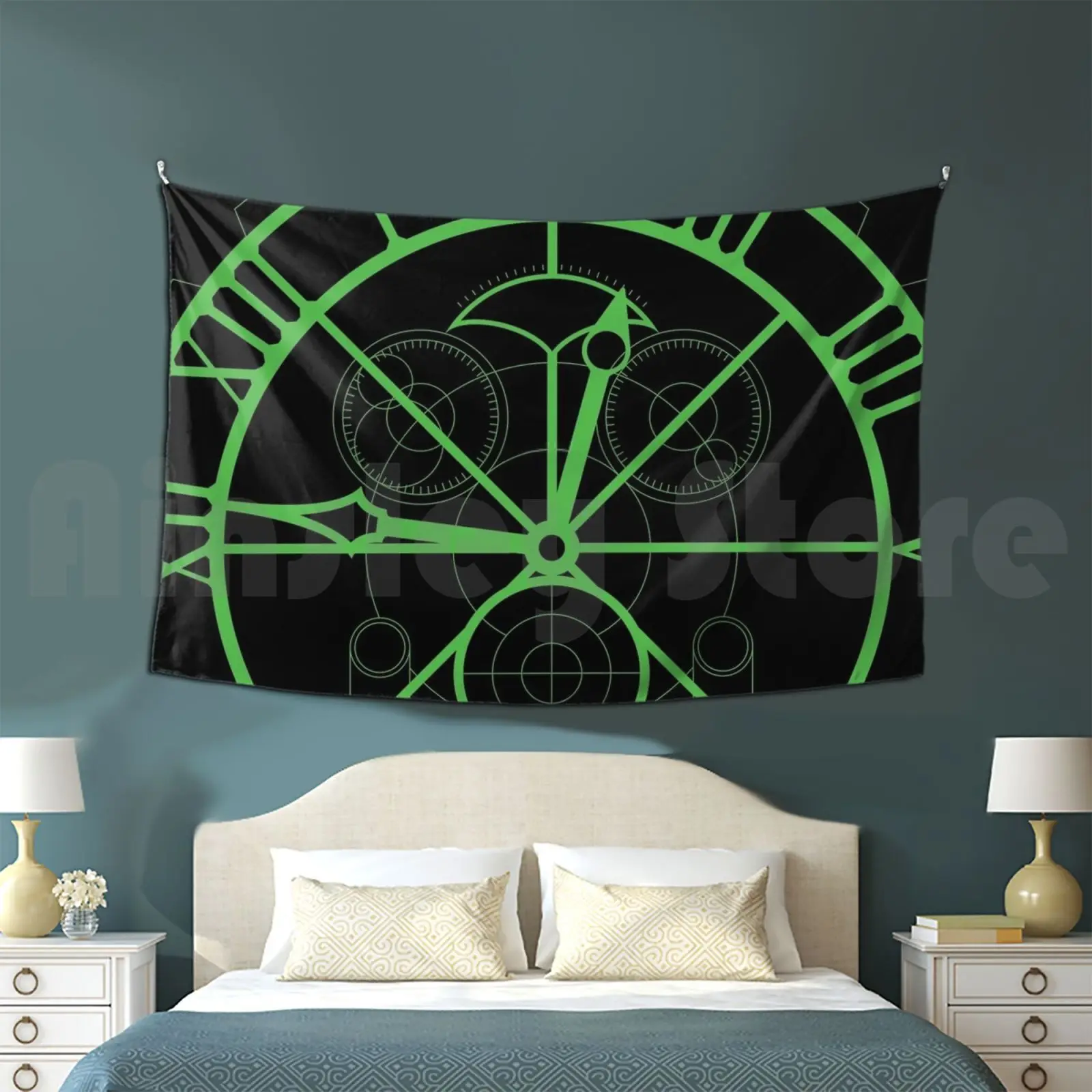 Wicked Clock Set Design-Green Customized Tapestry Wicked Musical Musicals Broadway West End Theatre