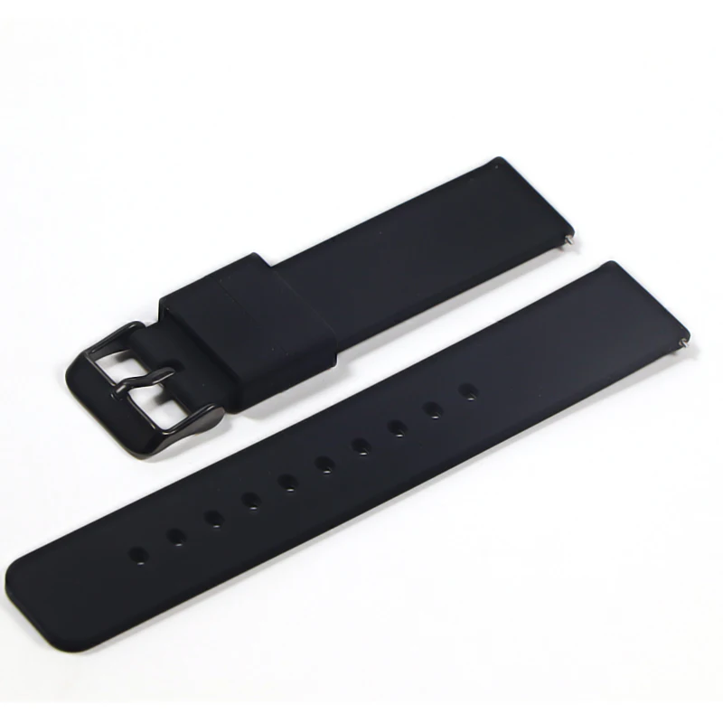 18mm 20mm 22mm 24mm Silicone Strap Folding Buckle for Samsung Galaxy Watch Gear S2 S3 Quick Release Rubber Bracelet Strap Band