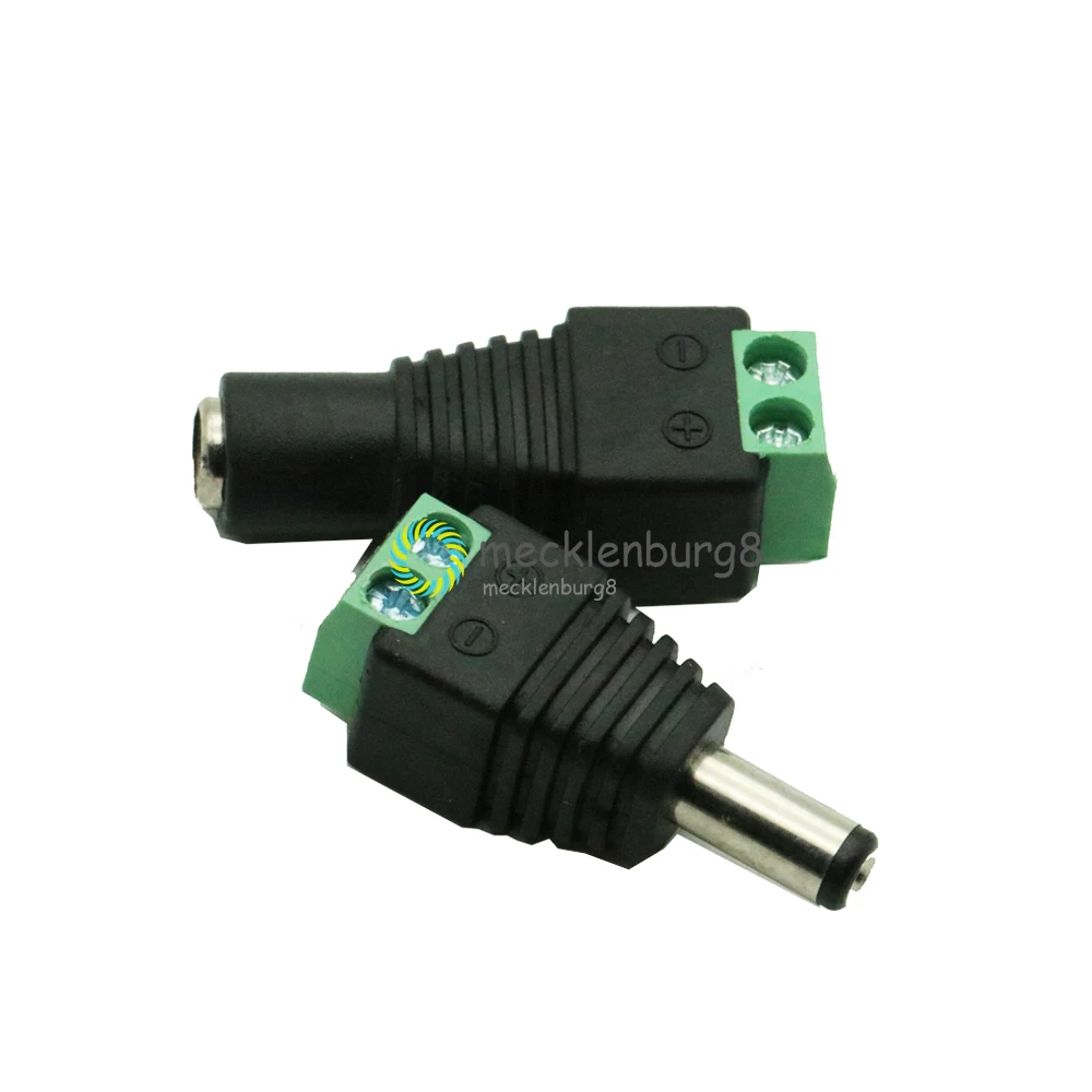 5Pairs 10Pcs Male Female 2.1x5.5mm DC Power Plug Jack Adapter Connector for CCTV Camera