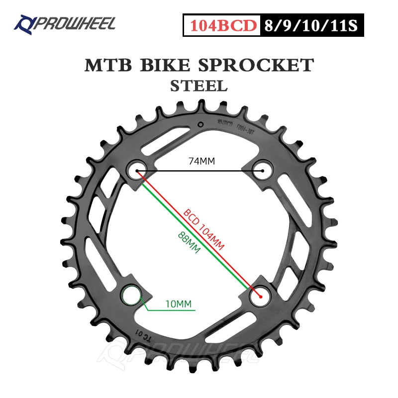 Prowheel Berg Fahrrad Engen Breite Kettenblatt 32T 34T 36T 38T 40T Kette rad STAHL MTB bike Kettenrad Zahn platte kurbel teile