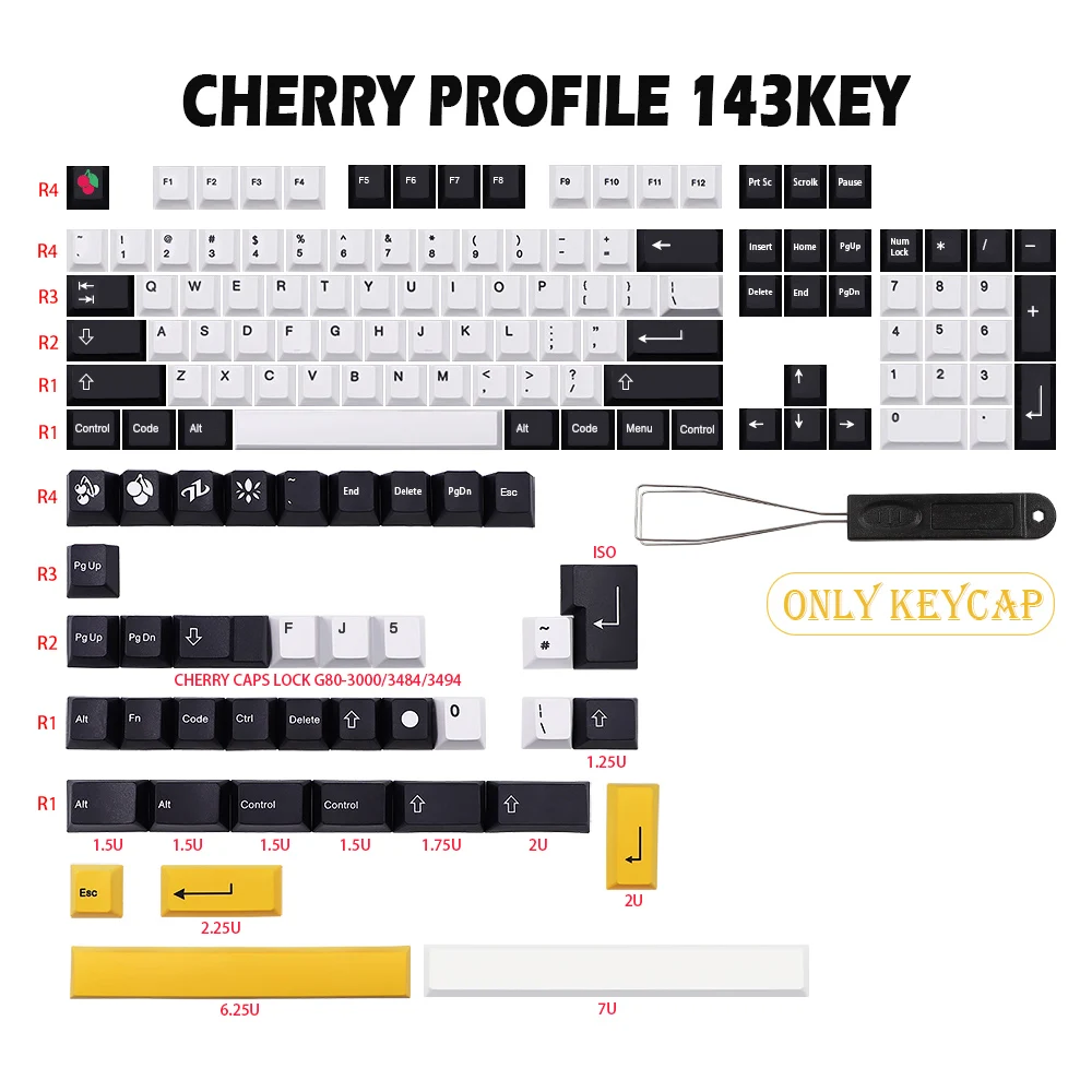 GMK-KEY PBT 키 캡 염료 하위 체리 프로필 일본 미니멀리스트 블랙 화이트 키 캡 61/64/104 기계식 키보드 (키캡만)