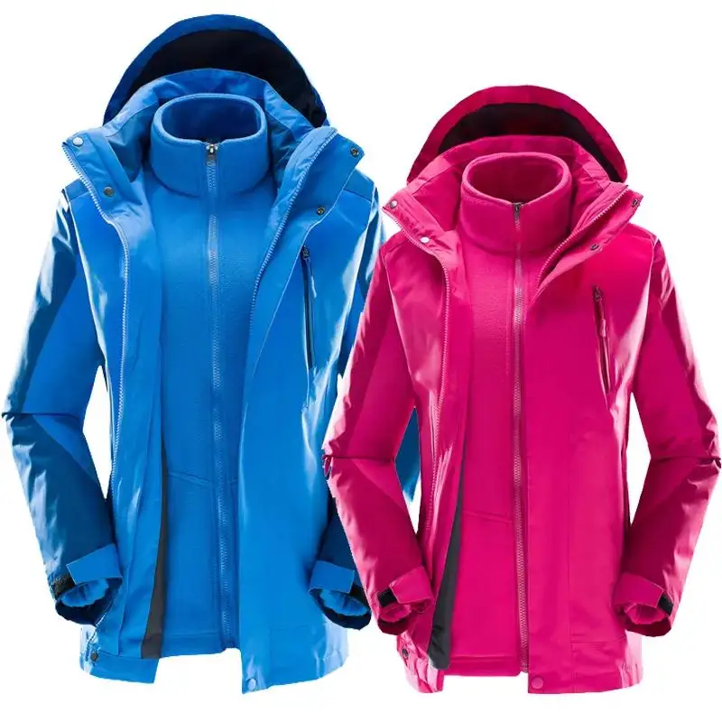 

Men Women Winter 3 in 1 L-5XL Outdoor Jackets Camping Hiking Trekking Climbing Ski Fish Fleece Hood Oversize Windbreaker Coat