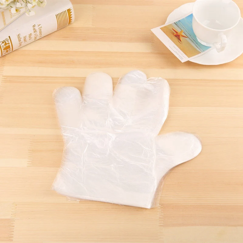 100Pcs Disposable Gloves One-off Plastic Glove Clear Food Gloves for Industrial Restaurant Cleaning Gloves rękawice foliowe