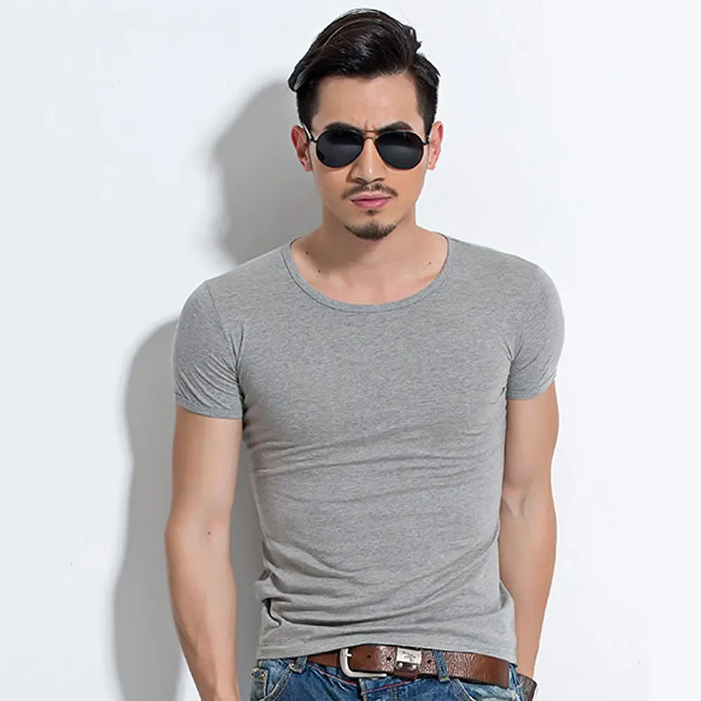 2024 MRMT Lycra Men\'s T-Shirts Short Sleeve Casual Men T Shirt O-Neck Slim Solid Color Man T-Shirt For Male Tops Tees Shirt