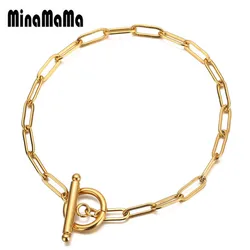 Stainless Steel Paperclip Chain Toggle Bracelet for Women Hip Hop Bracelet Jewelry Gifts