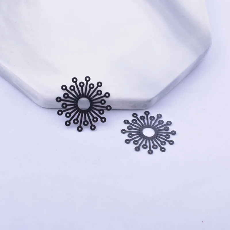 50 Stück AC12176 19mm Messing-Blumen-Abstandshalter Charms DIY Ohrring-Verbinder Anhänger Hängeschmuck Dekoration – Detail 5