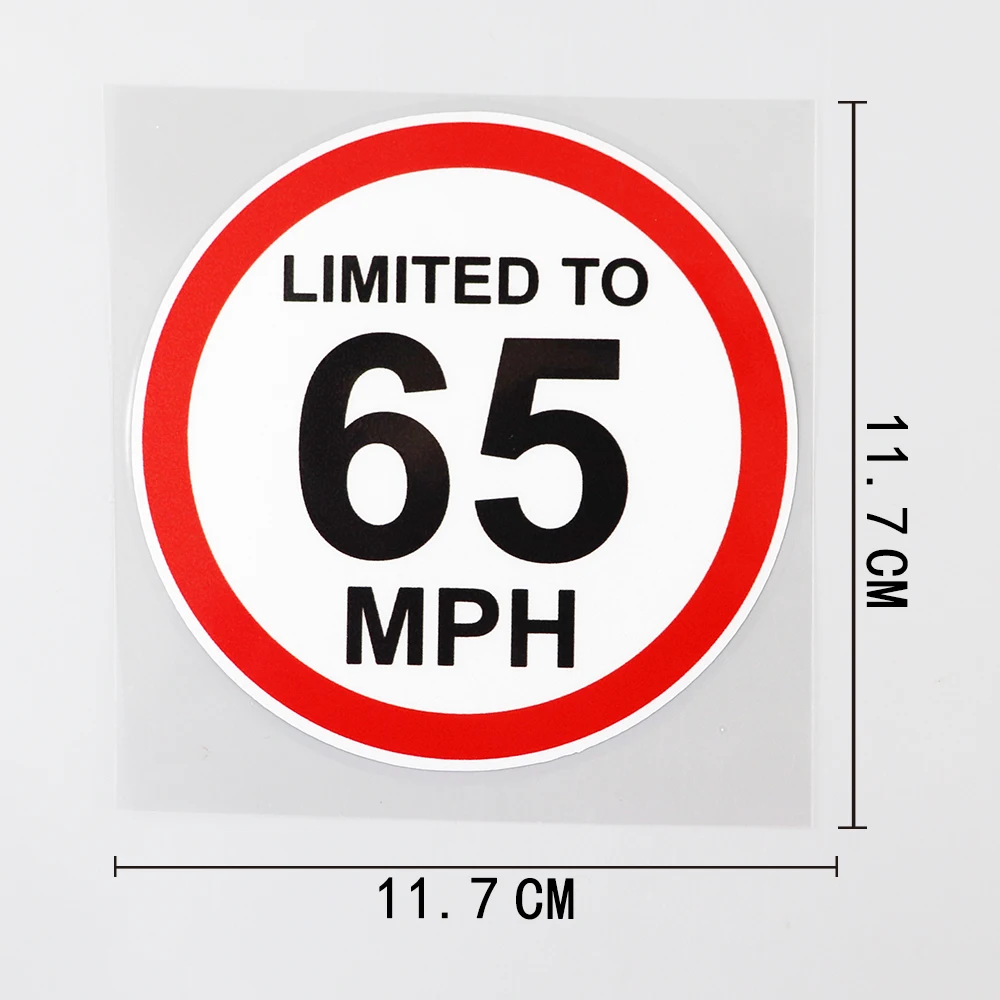 YJZT 11.7CM×11.7CM  Warning Commercial Vehicle Limited to 65 MPH Car Sticker PVC Decal 12C-0488