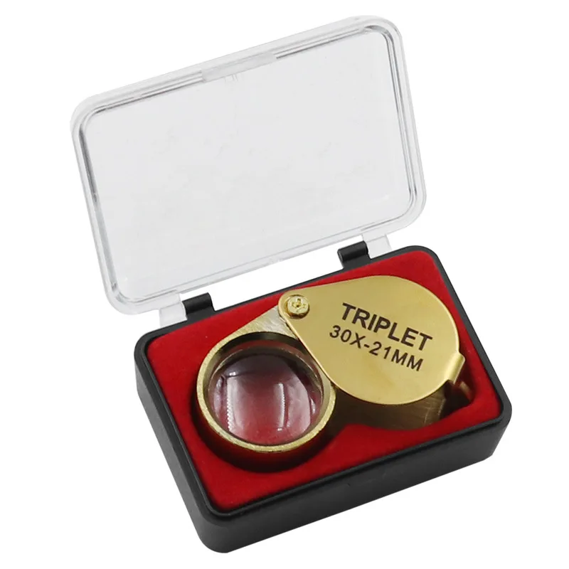 Imagem -06 - Portátil Mini Lupa Dobrável Lupa Jewllery Lupa Tamanho do Bolso Adorável Jujlery Lupa de Vidro Metal Dourado 30x