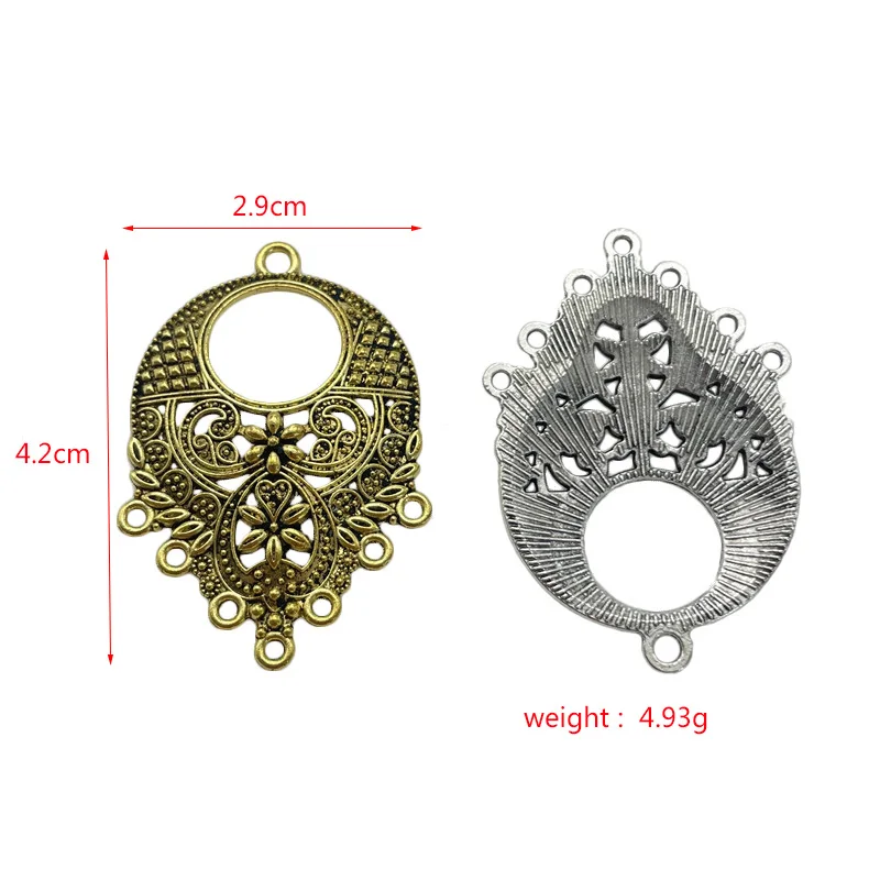 JunKang 10pcs Alloy Water Drop Hollow Flower Pendant Connection Piece DIY Making Necklace Sweater Chain Jewelry Accessories