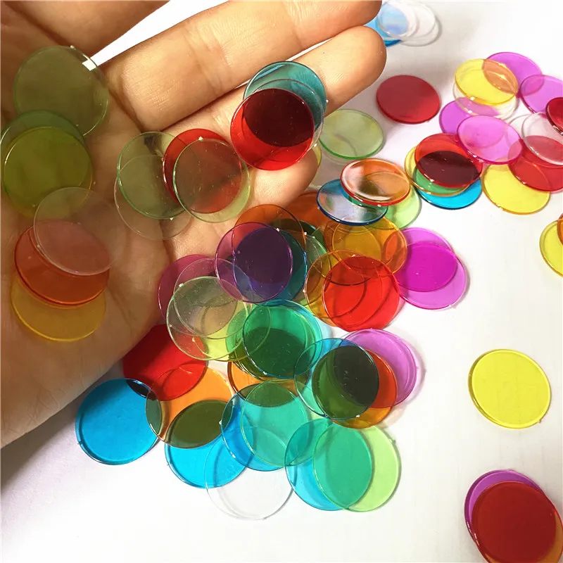 100pcs 19mm 15mm Count Poker Chips Markers For Bingo Board Game Cards Game Token Acceoriess
