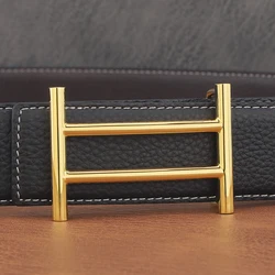 Top quality copper slide buckle Designer Belts men fashion full grain leather 3.8cm wide brand luxury Waist Strap Waistband