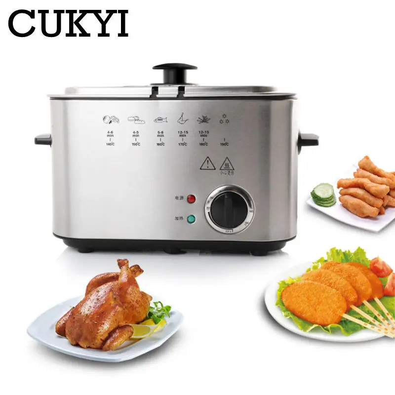 CUKYI Household/Commercial Electric Frying Machine Multifunctional Smokeless Deep fryers French Fries Maker Constant temperature