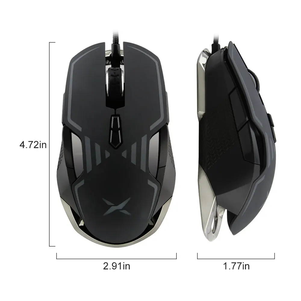 Delux M628 sensore Mouse da gioco 16000 DPI pulsante 9 ACC RGB conduttore Mouse ottico doppio braccio Kit pesante