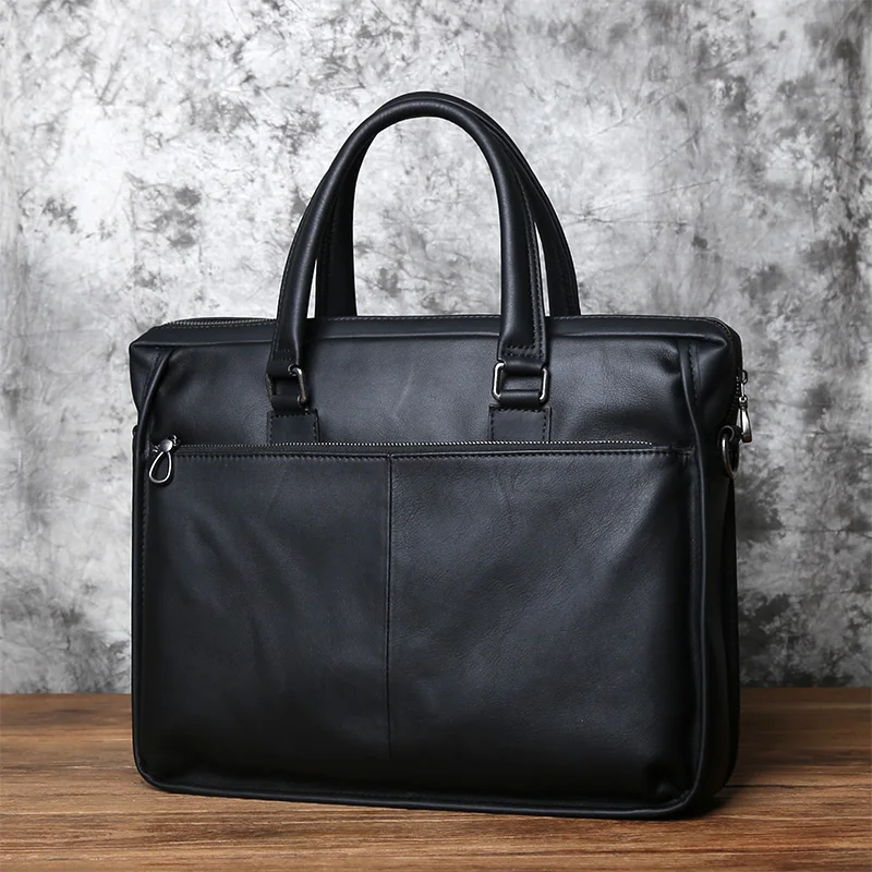 NZPJ Männer Echte Leder Business Handtasche Top Schicht Rindsleder Kreuz Abschnitt Büro Computer Tasche Schulter Messenger Aktentasche – Detail 7