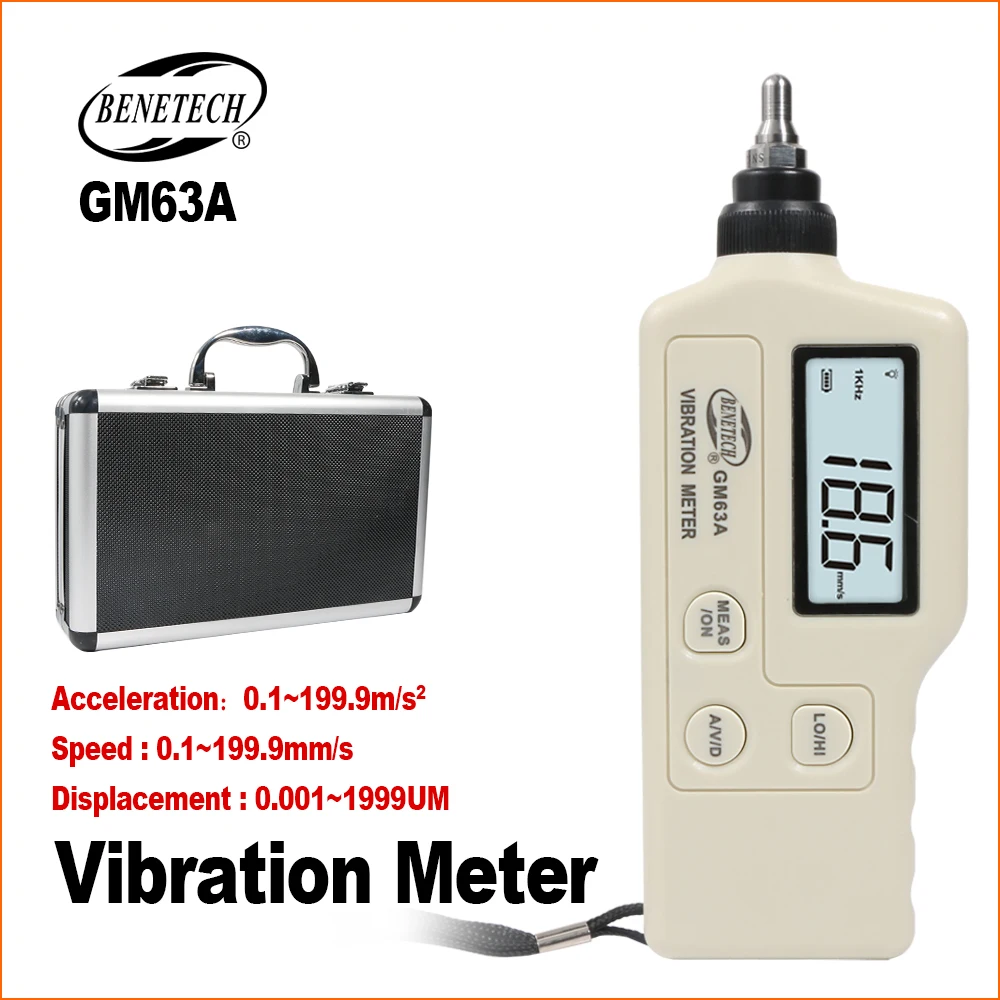 

BENETECH Vibration Analyzer Digital Vibration Meter Device Probe Analizador De Vibraciones Digital Handheld Vibrator Tester