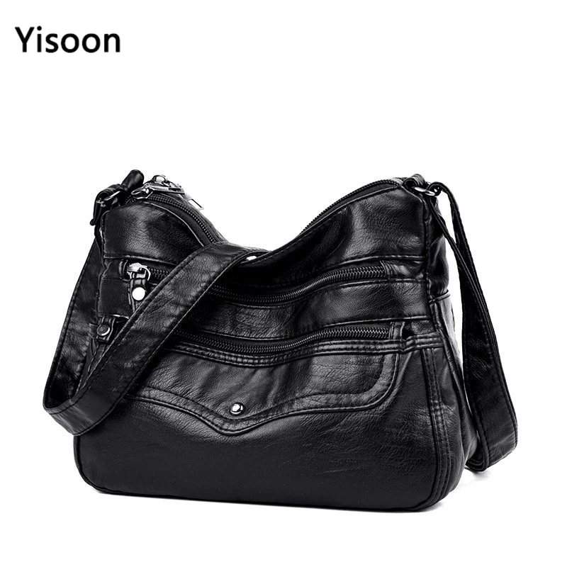 

Fashion Washing Crossbody Bag Women Shoulder Bags Ladies Handbag Female Soft PU Leather Messenger Bag High Quality Casual Bag