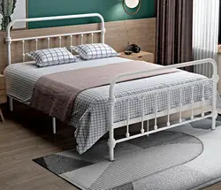 Modern simple pastoral European-style iron sheets, apartment, dormitory, iron frame bed, 1.2m, 1.5m, double iron frame bed