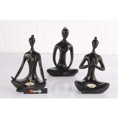 Marrlife Yoga Polyester Candle Holder Set