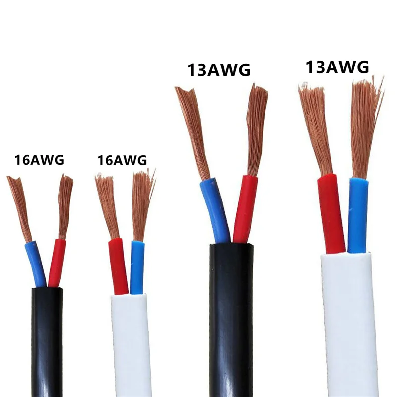 10/5m 13/16AWG Wires 2-core 1.3/2.5mm Home Wires ZR-RVV Copper Clad Aluminum Conductor material Polyethylene Outer layer E11921