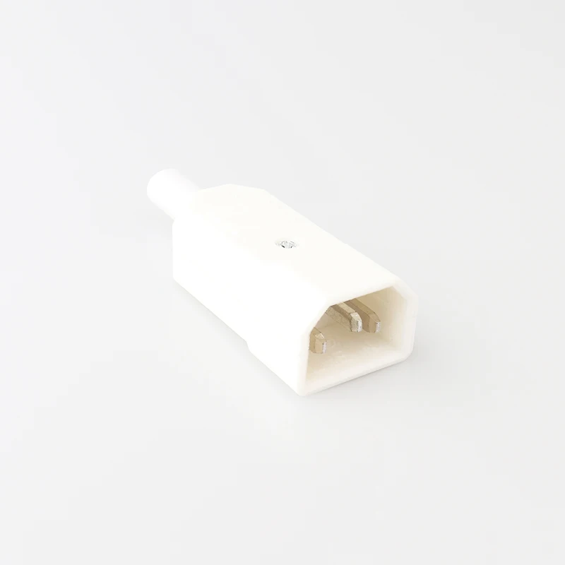 LZ-14-T1/T2 IEC Straight Cable Plug Connector C13 C14 10A 250V 3pin white female&male Plug Rewirable Power Connector