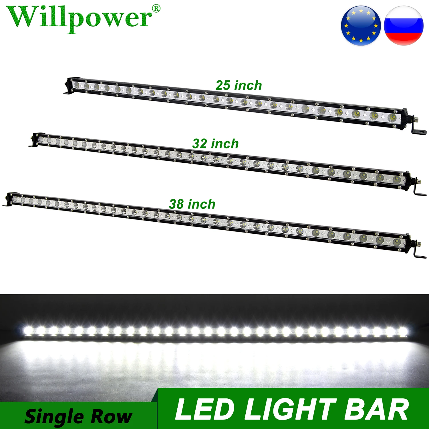 SUV Car Roof Rack 25 30 38 inch Slim Light Bar Offroad 4WD AWD UTV LED Work Light Bar 4X4 Truck Driving Fog Lightbar LED Bars