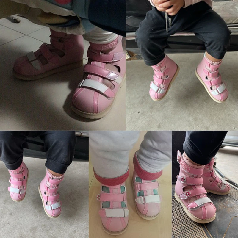 Ortolland-sandálias ortopédicas para meninas, sapatos ortopédicos, estilo princesa, com flor, salto alto, para crianças, bebê, verão, 2023