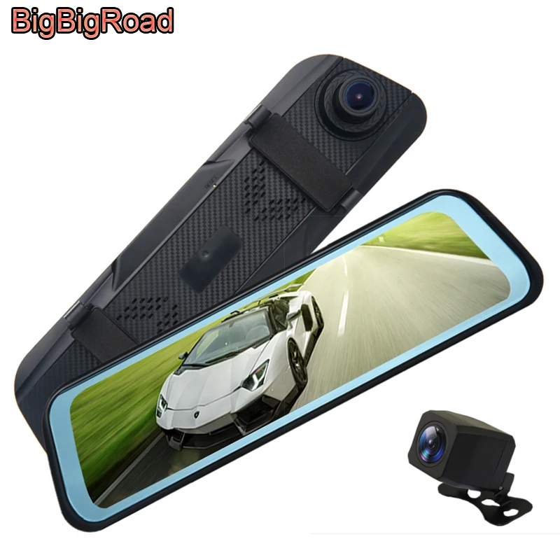 

BigBigRoad Car DVR Dash Cam Camera IPS Touch Screen Stream RearView Mirror For Haima Family 2 3 7 F5 F7 M8 S7 M5 Freema Happin