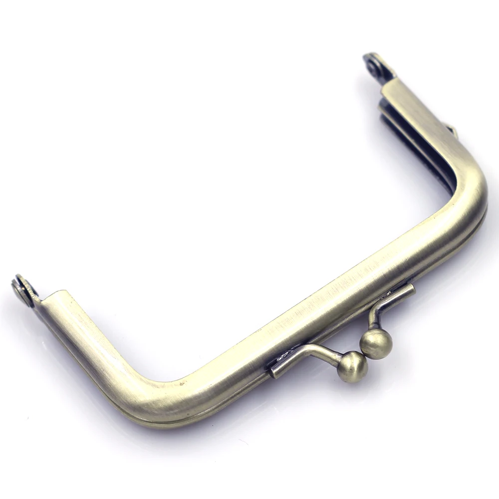 10Pcs Bronze Tone Square Purse Frames Pouch Bag Kiss Clasps Clutch Handles Buckle Handmade Handbag Accessories 8.5cm