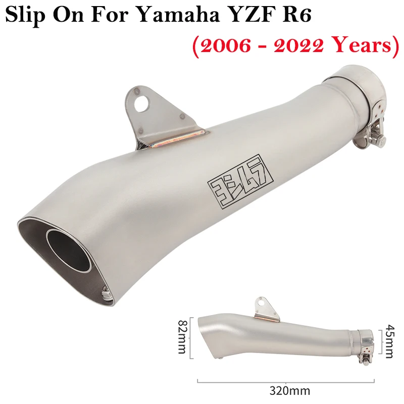 Slip-On For Yamaha YZF R6 2006 - 2022 Motorcycle Exhaust Escape System GP Pipe Modified Tube Link Pipe Muffler DB Killer