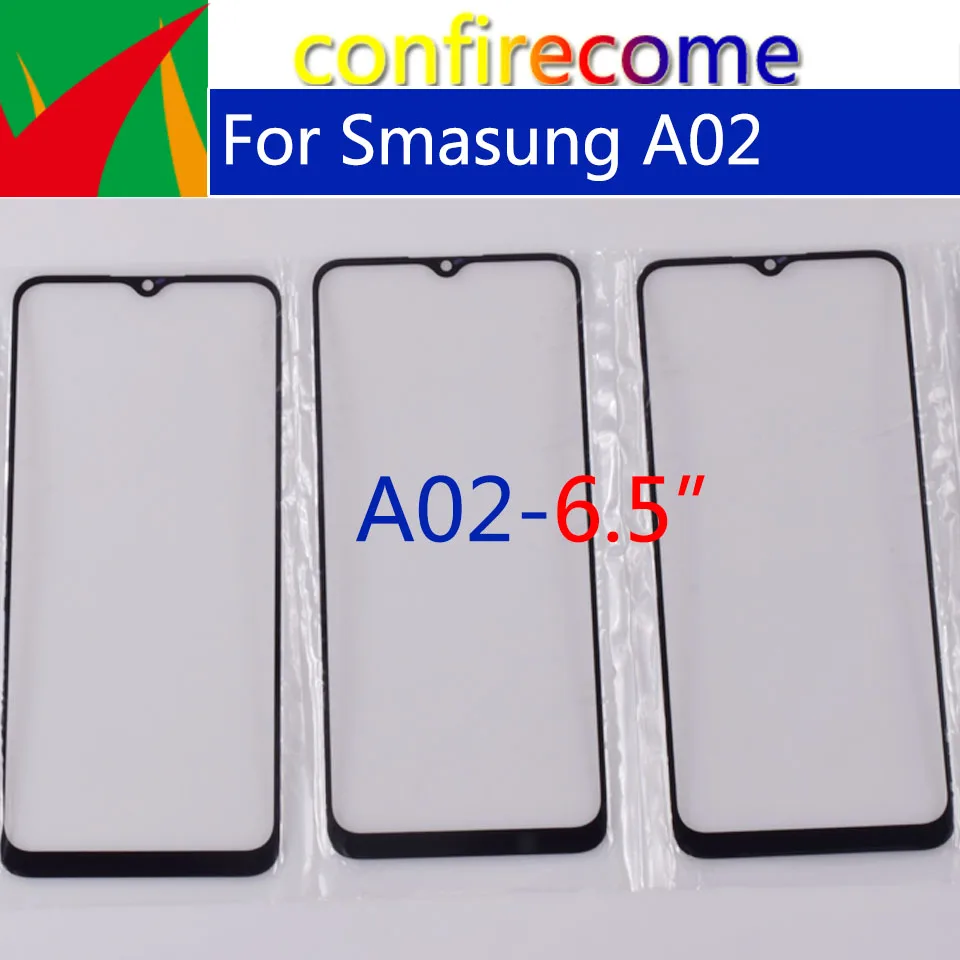 For Samsung Galaxy A02 A022F A022M Front Touch Screen Panel LCD Outer Glass Lens Repair With OCA Glue Replace Parts