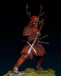 Unassambled 1/24 Oude Warrior Stand Met Armour Resin Figuur Miniatuur Model Kits Unpainted