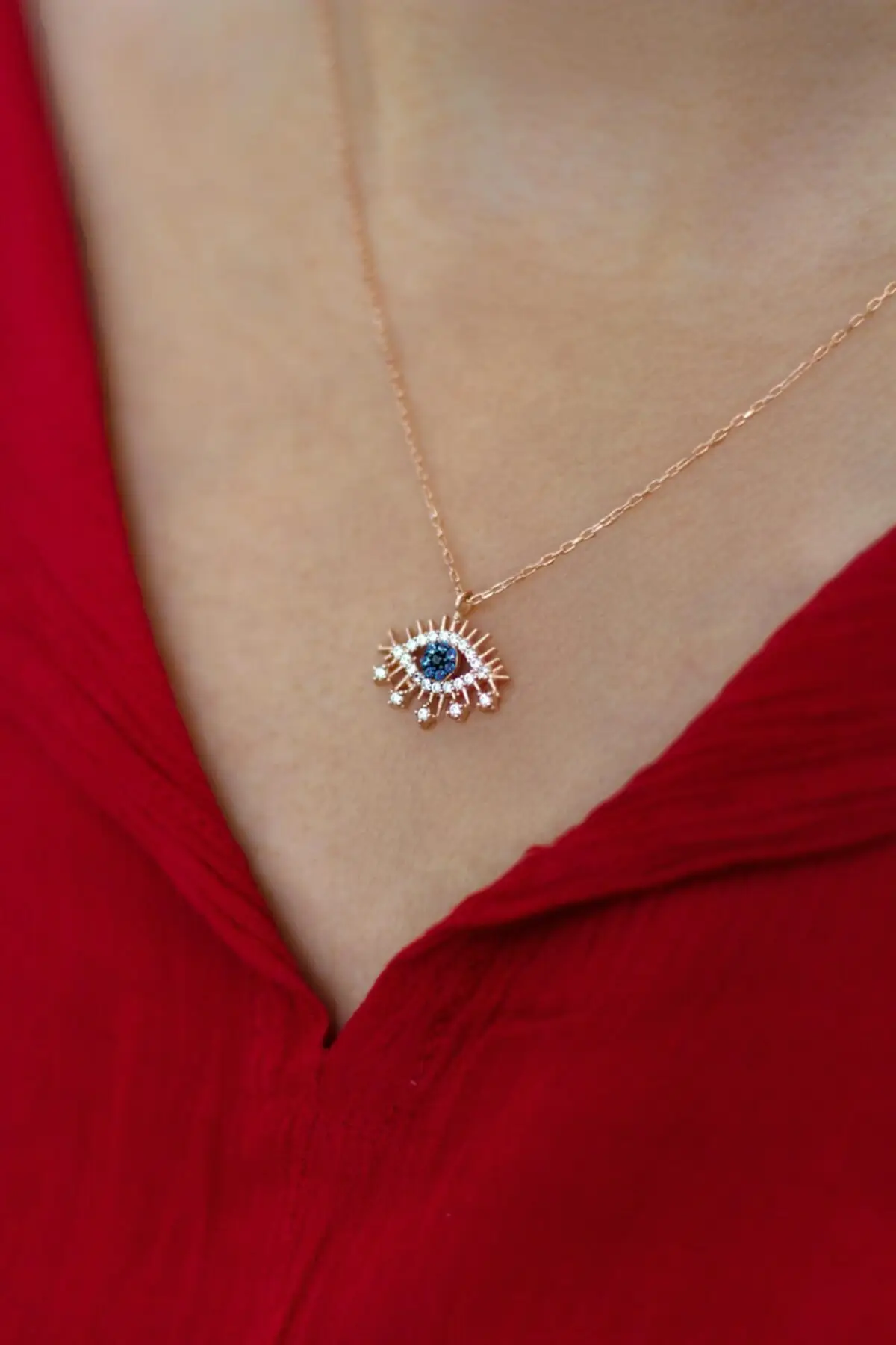 925 sterling Silver Necklace Evil Eye Silver Necklace Elegant Design Welcome Quality Wink Attractive Convenient 2021 Trend Style Fashion New jewelry Model