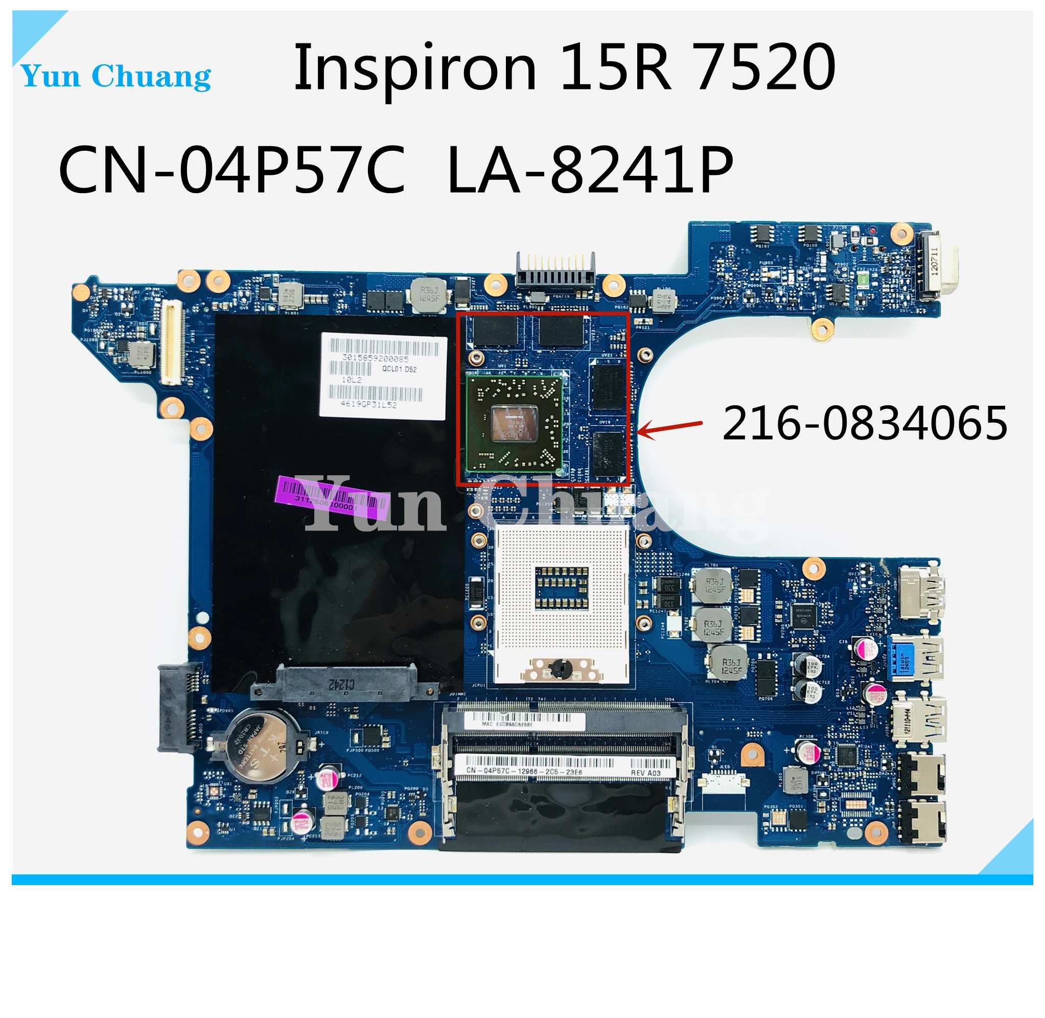 

04P57C CN-04P57C QCL00 LA-8241P For Dell Inspiron 15R 7520 5520 Laptop Motherboard DDR3 HD7730M 2G GPU 100% test work