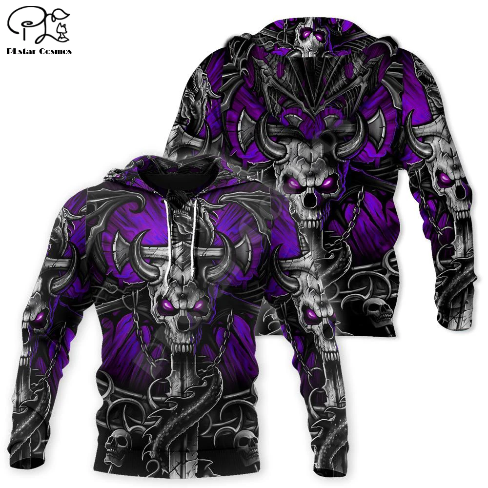 PLstar Cosmos Devil Ghost Gothic Skull Warrios Tattoo Tracksuit Pullover NewFashion Harajuku 3DPrint Men/Women Casual Hoodies 18