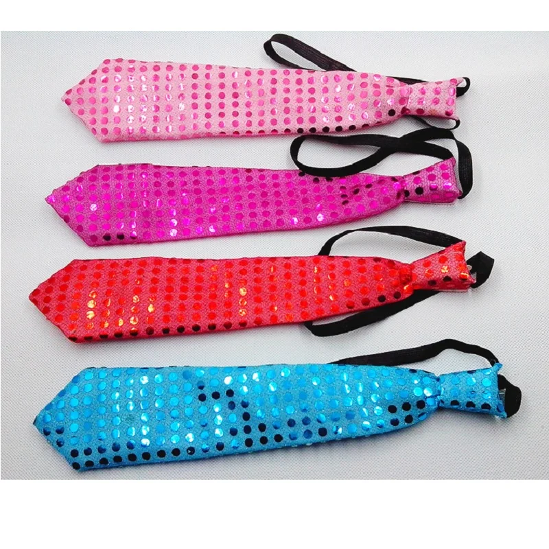 10 pieces Mens Bow ties LED Flashing Light Up Sequin Boys Necktie Club Christmas Party Women Tie Gift