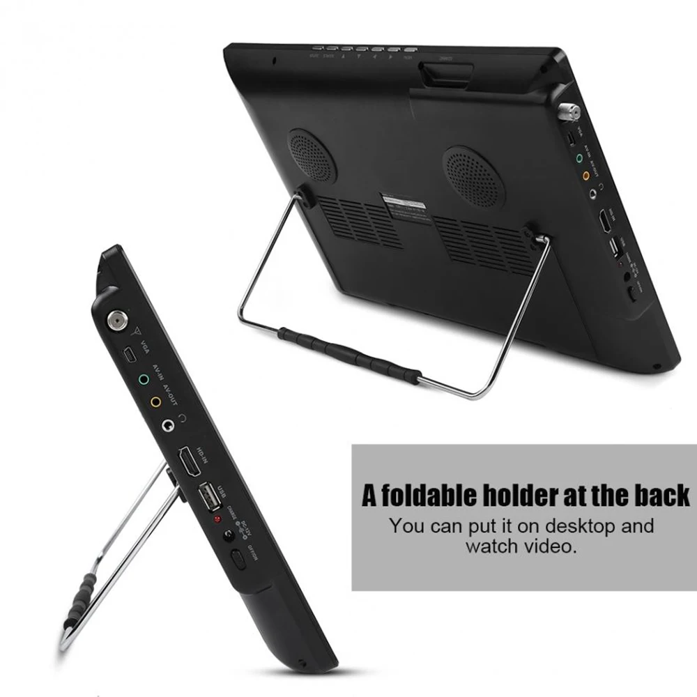 LEADSTAR-reproductor Digital con pantalla LED D14, dispositivo de 14,1 pulgadas, DVB-T2 ATSC, Compatible con HDMI, USB, tarjeta TF, cargador de coche