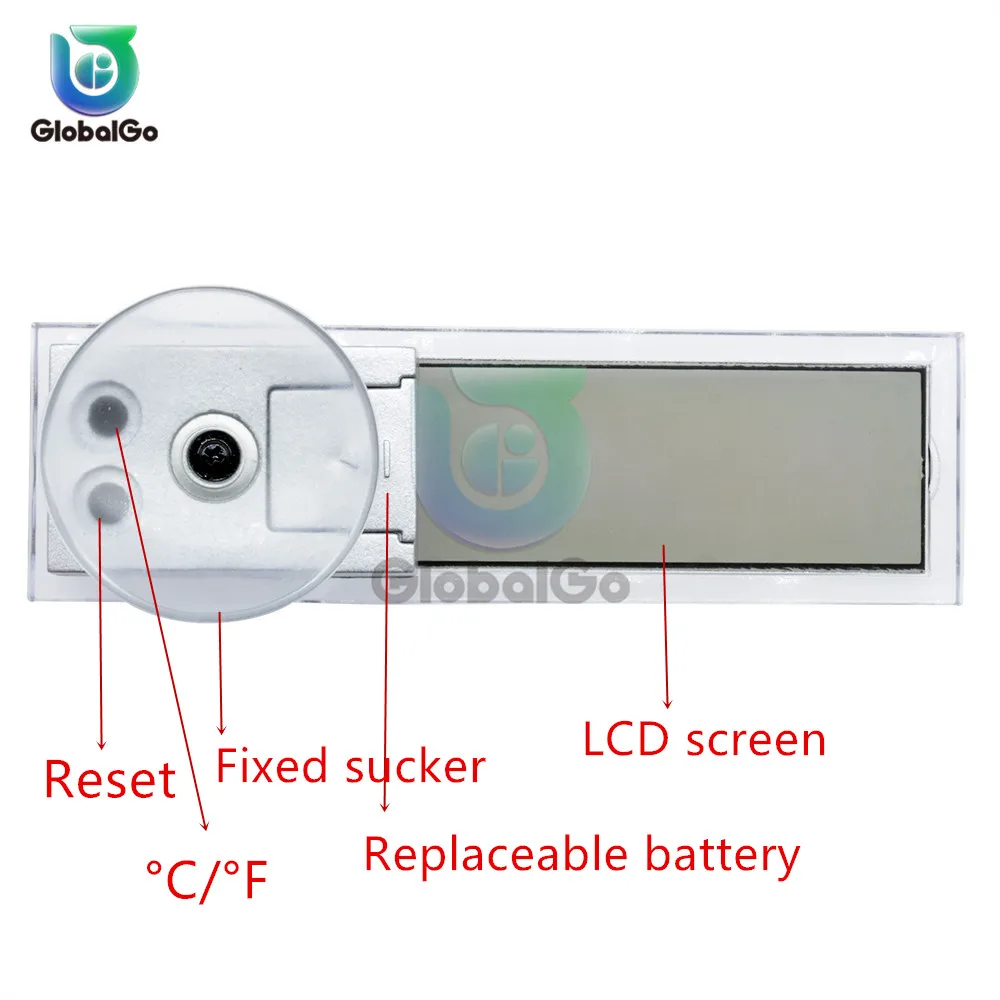 Mini Digital LCD Car Temperatura del Termometro del Tester Auto Finestra Esterna Intelligente Display Digitale Strumenti di Temperatura Gauge