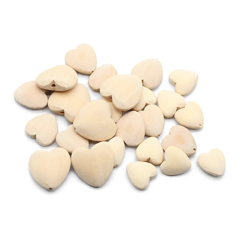 20/22/30mm Peach heart Wood Ecofriendly Wooden Charm Loose Beads For Jewelry Making DIY Bracelets Necklace Pendant Accessories